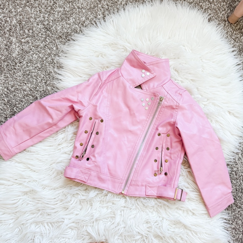 Toddler Girl Motorcycle Faux Leather Jacket